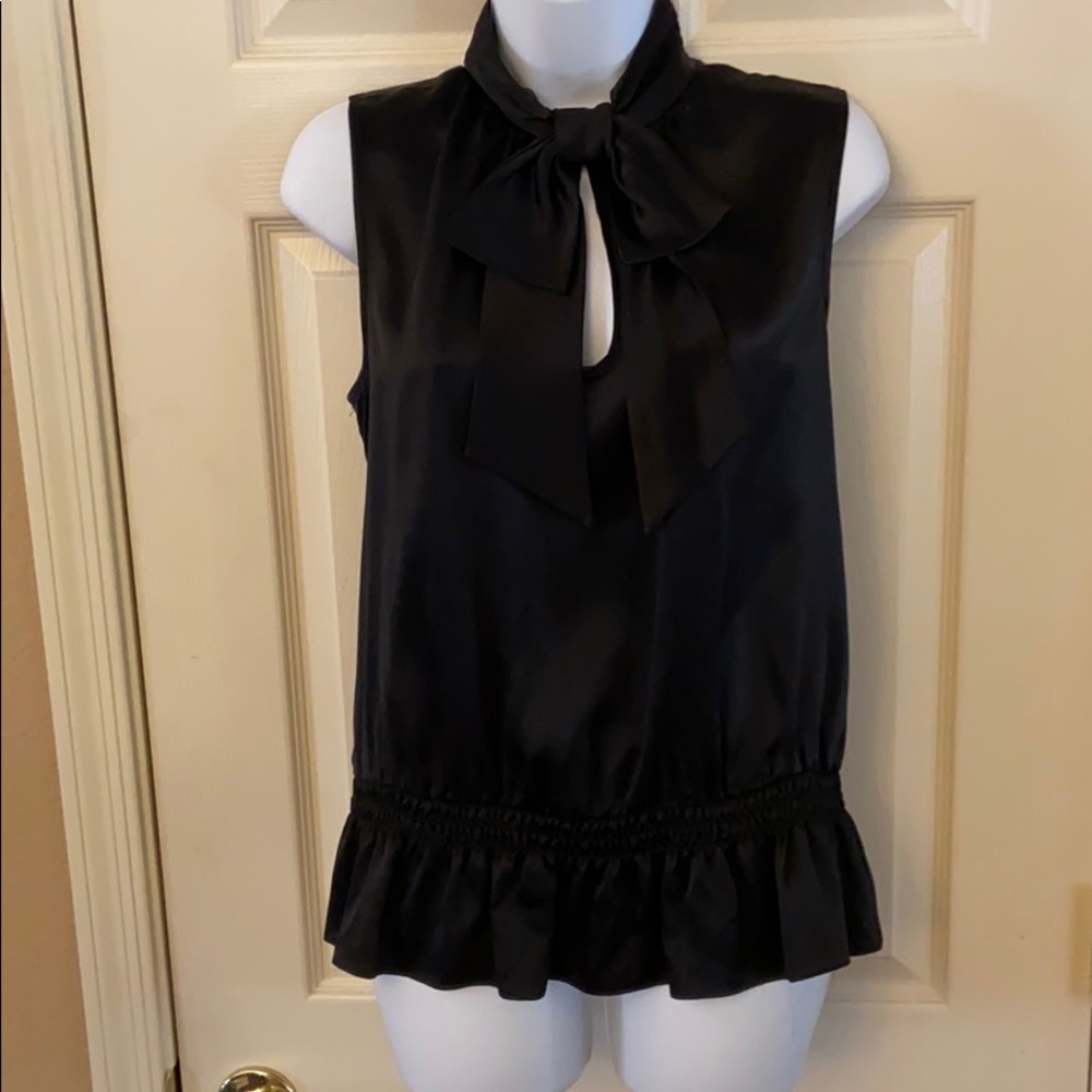 Nanette Lepore Black Keyhole Neck Blouse